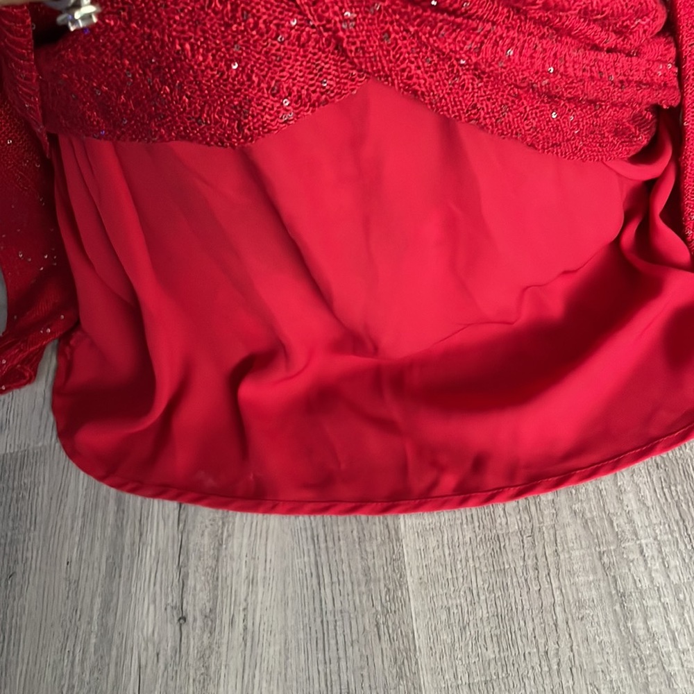 Apt. 9 High - Low Red Sweater With Sequin Size Me… - image 4